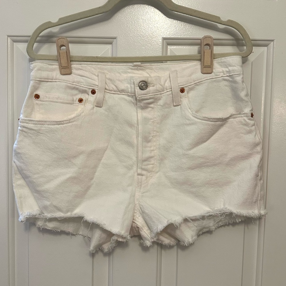 Levi’s 501 High Rise Denim Shorts - White - Size 31